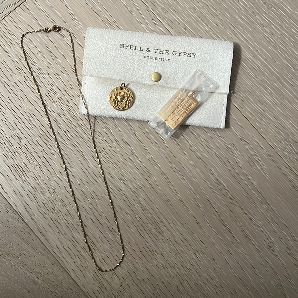 Spell Stargazer Cancer Zodiac Necklace Gold